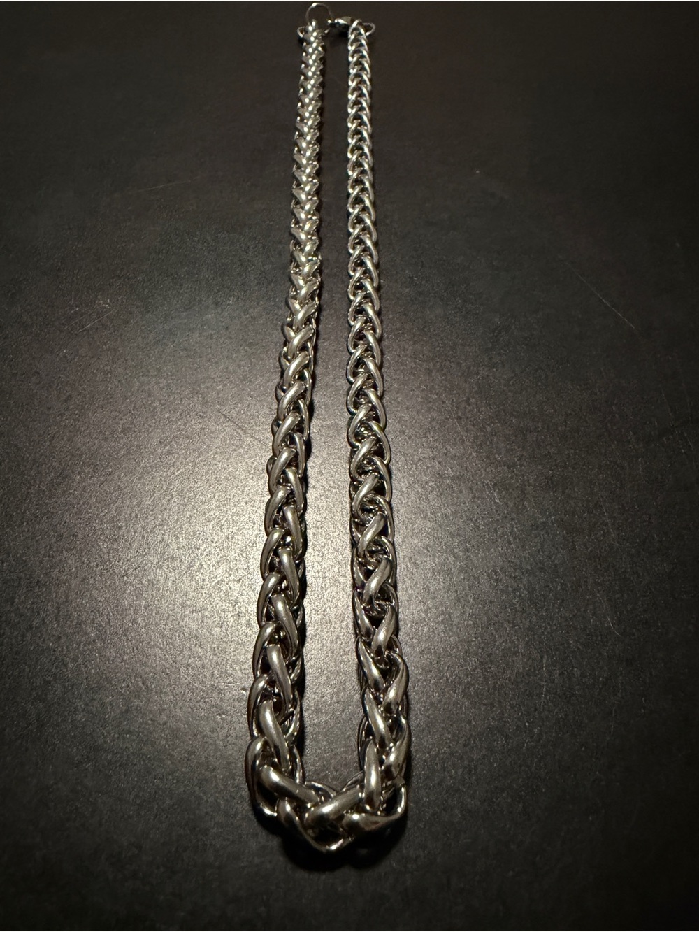Silver Chain Strap for Men Bags - Polished Metal